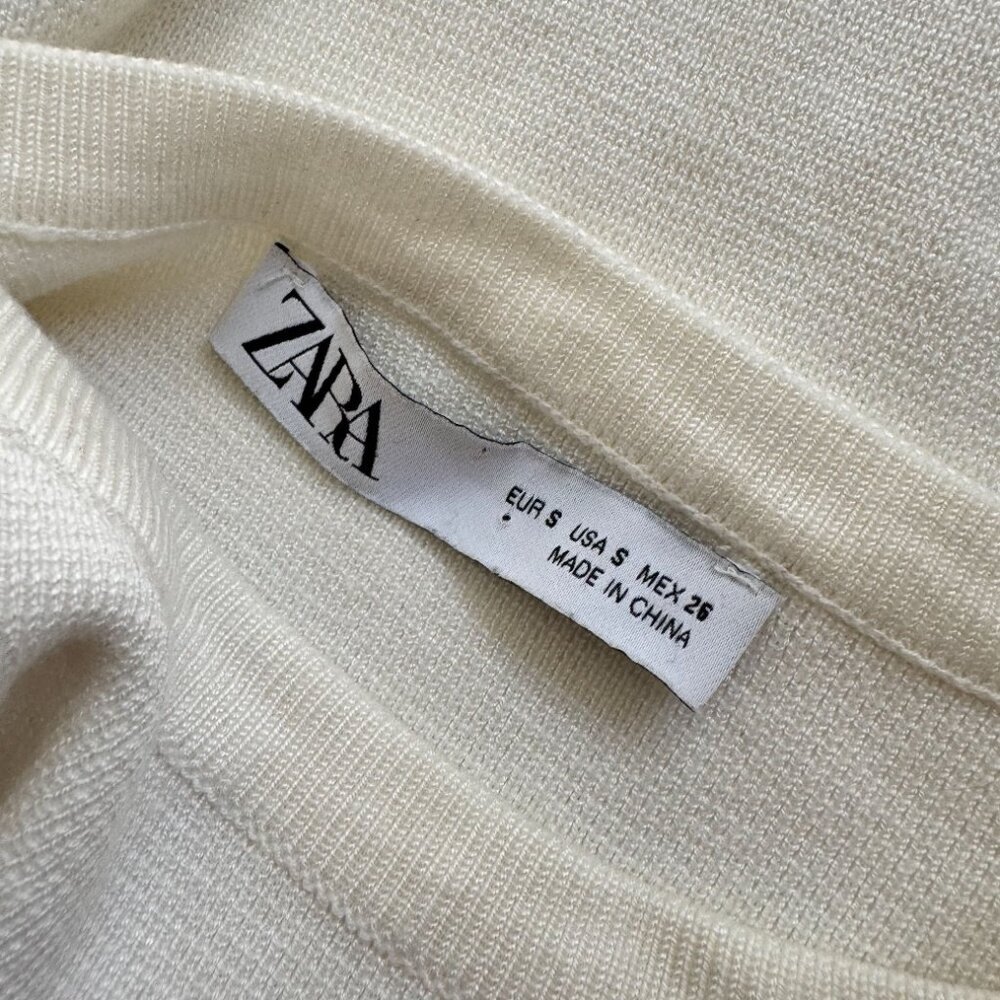 ✨ Zara Knit Contrast Trim Short Sleeve Top ✨ - Picture 4 of 6